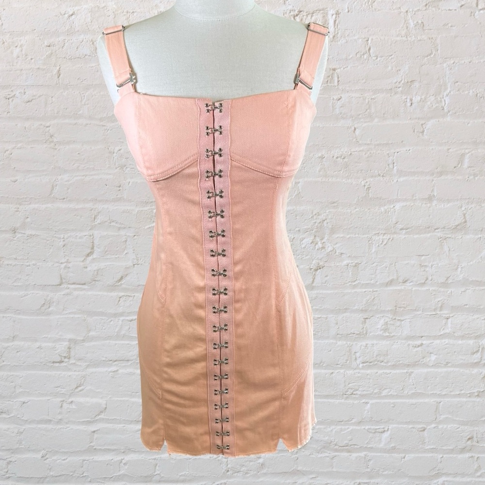For Love And Lemons Peach Corset Mini Dress